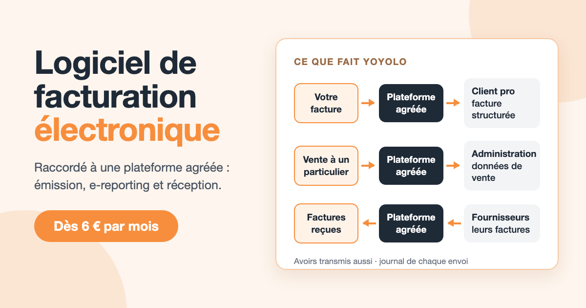 Logiciel de facturation électronique dès 6 €/mois | Yoyolo