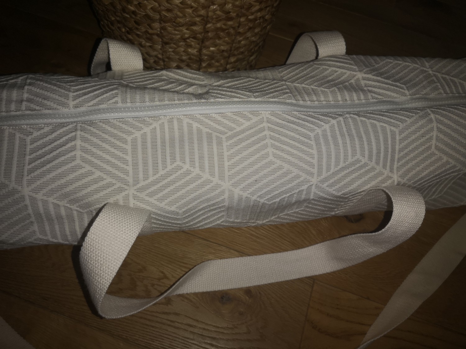 Sac pour tapis de yoga  -blanc formes géométriques-